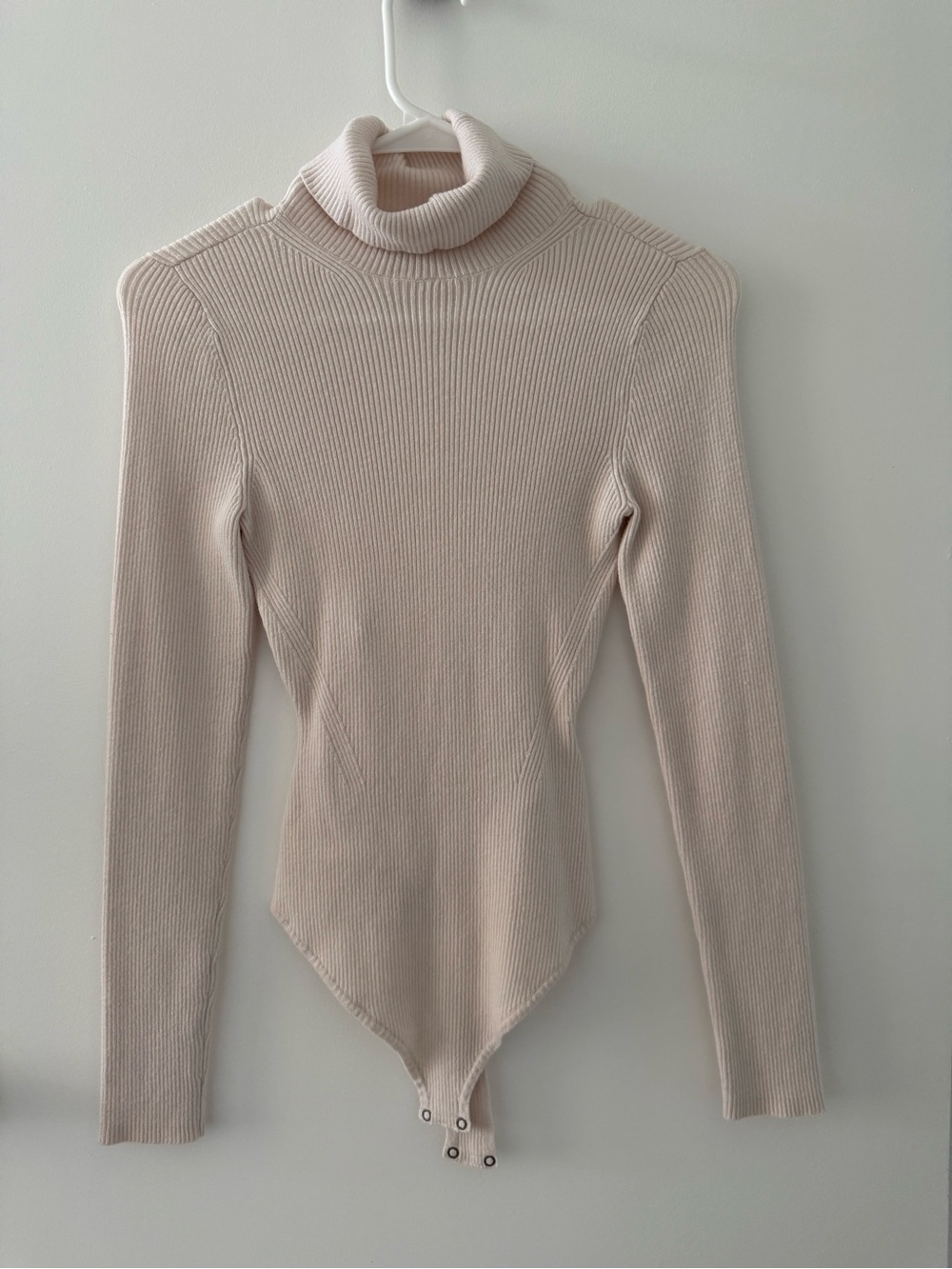Abercrombie & Fitch Cream Ribbed Turtleneck Bodysuit